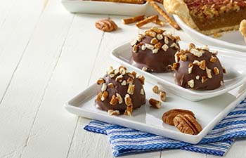 Chocolate Pecan Truffles with Crushed Pretzels