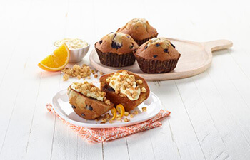 Creamy & Crunchy Orange Blueberry Muffin