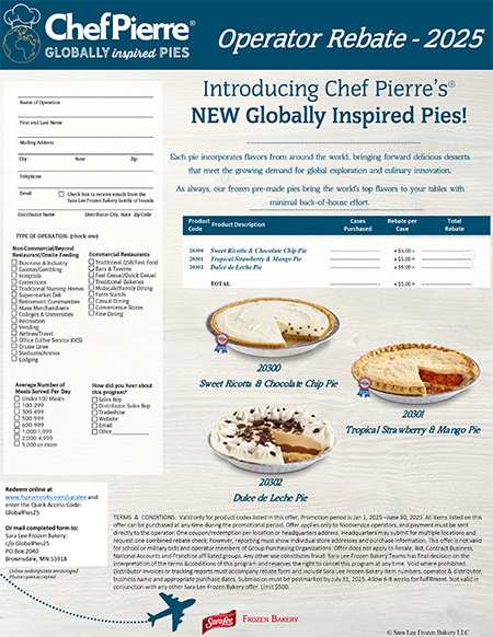 Globally Inspired Pies Operator Rebate