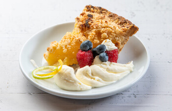 Lemon Krunch Pie with Mascarpone & Berries