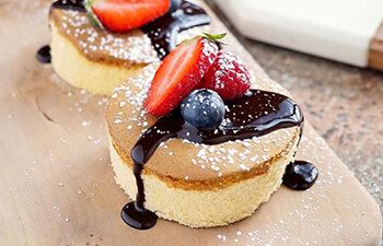Pound Cake Rounds with Chambord Chocolate Sauce