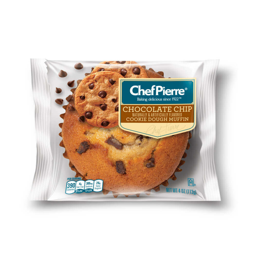 Chef Pierre® Individually Wrapped Muffin Chocolate Chip Cookie Dough 24ct/4oz
