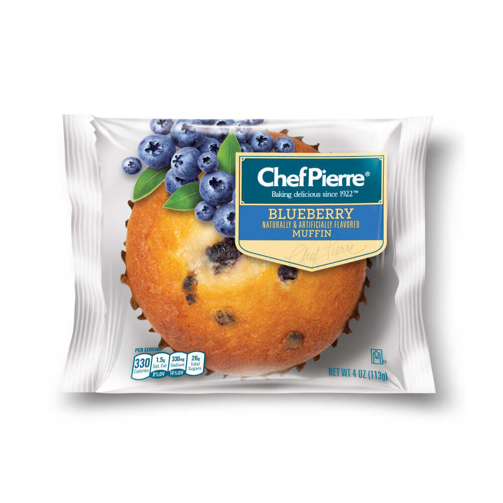 Chef Pierre® Individually Wrapped Muffin Blueberry 24ct/4oz
