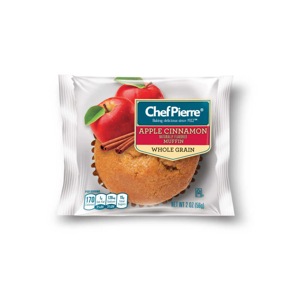Chef Pierre® Individually Wrapped Muffin 51% Whole Grain Apple Cinnamon 48ct/2oz