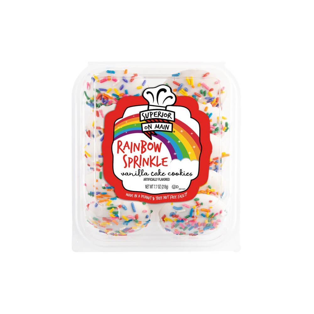 Superior on Main® Rainbow Sprinkle Vanilla Cake Cookies 10ct 12/7.7oz