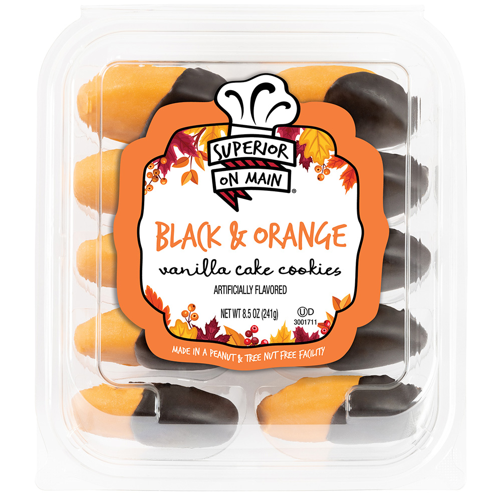 Superior on Main® Black and Orange Iced Cake Cookies 10ct 12/8.5oz