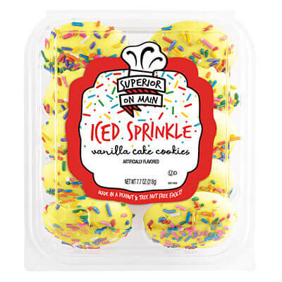 Superior on Main Yellow Iced Sprinkle Vanilla Cake Cookies 10ct 12/7.7oz