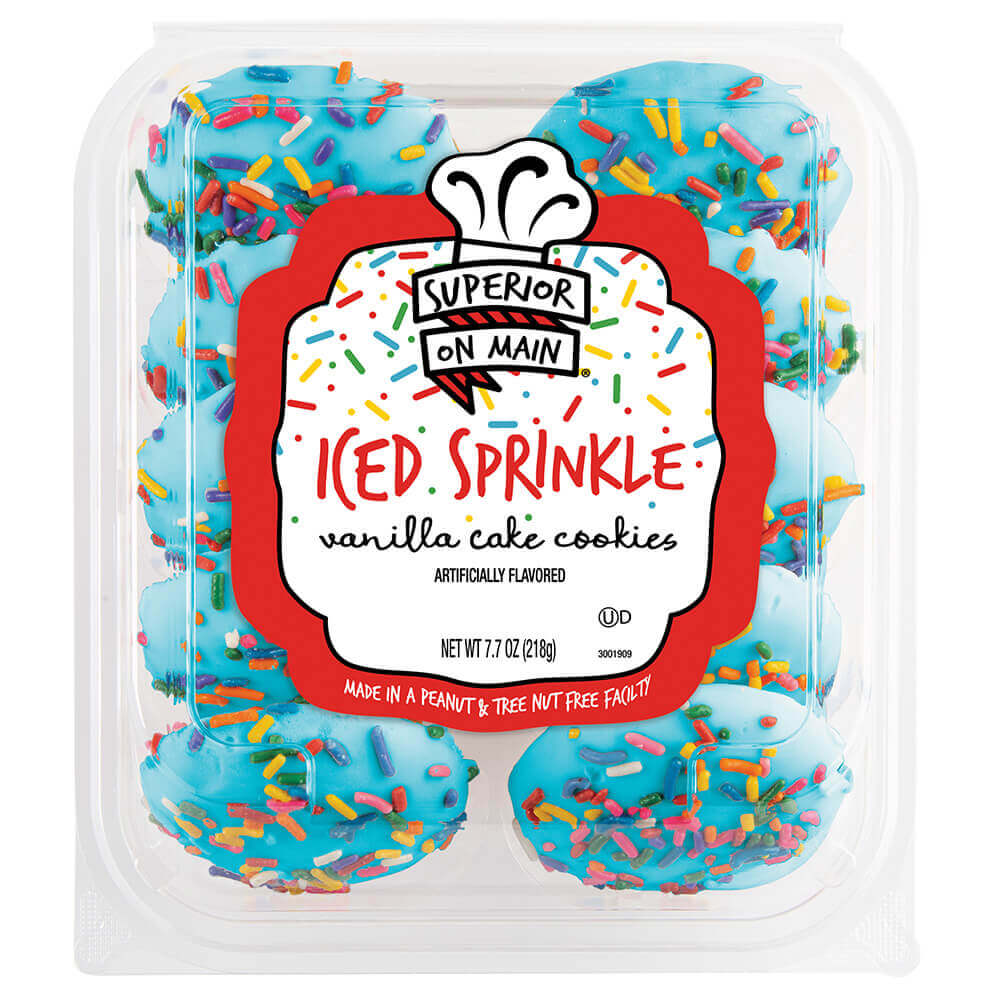 Superior on Main® Blue Iced Sprinkle Vanilla Cake Cookies 10ct 12/7.7oz