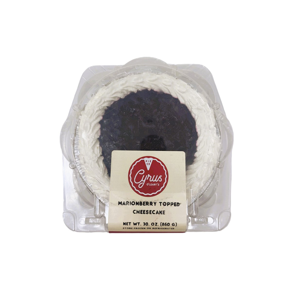 Cyrus O'Leary's® Cheesecake Pie Original 8" Topped Marionberry 8ct/30oz
